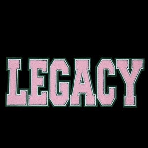 Legacy Iron On Patch - Pink & Green Chenille