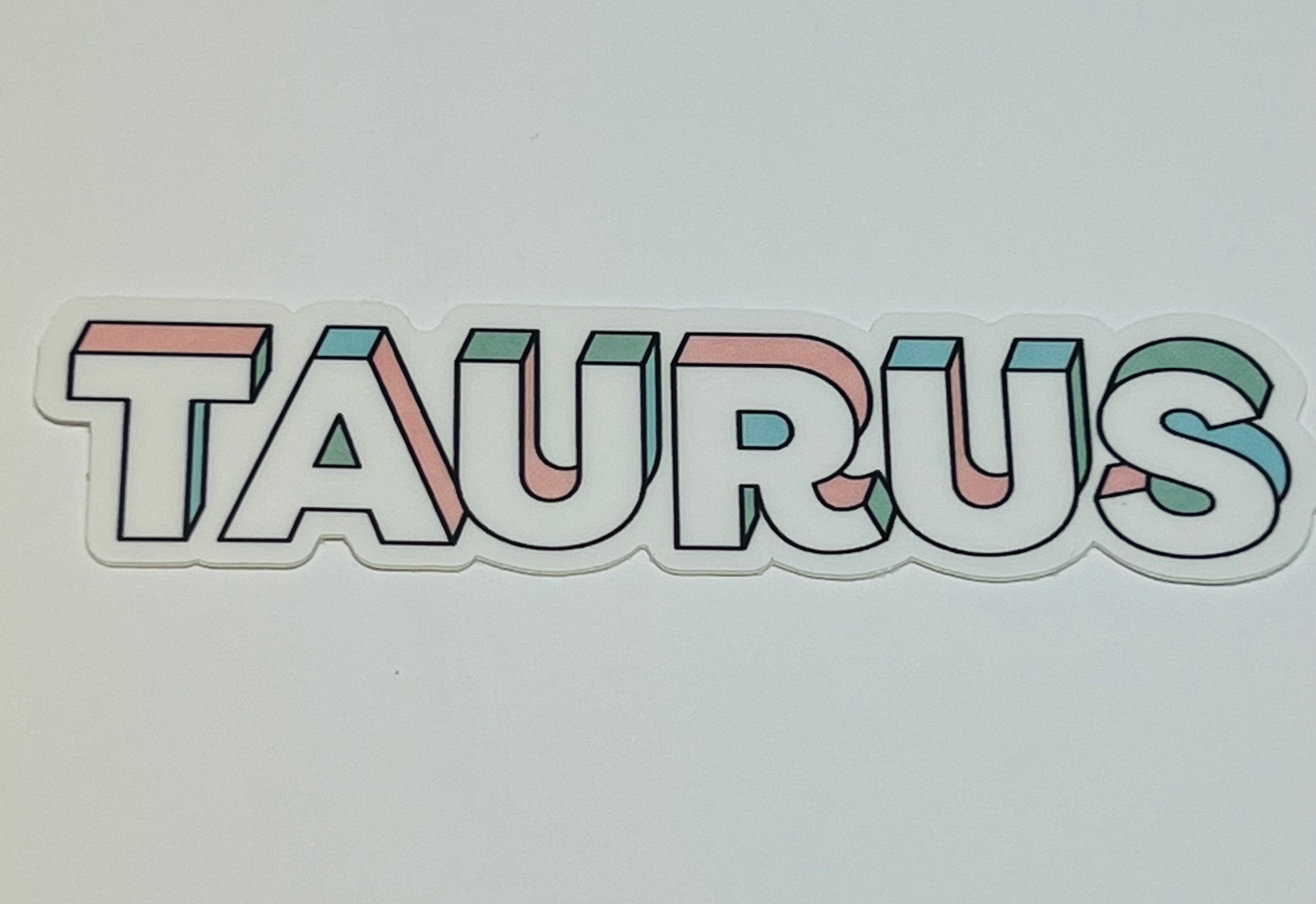 Taurus Lettering Taurus Lettering Zodiac Sticker - Etsy