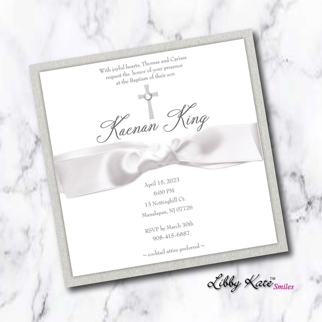 First Communion Invitation Boy Baptism Invitation Boy Christening