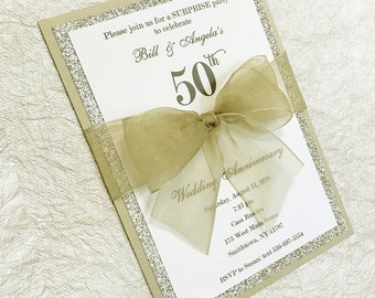 50th Wedding Anniversary Invitation Golden Anniversary