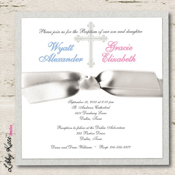 Communion Invitations For Twins Boy And Girl 5