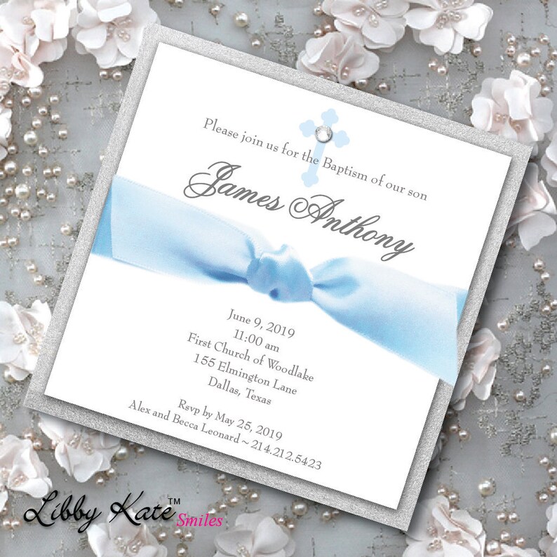 Boy Baptism Invitation Boy Christening Blue Spanish Baptism Etsy