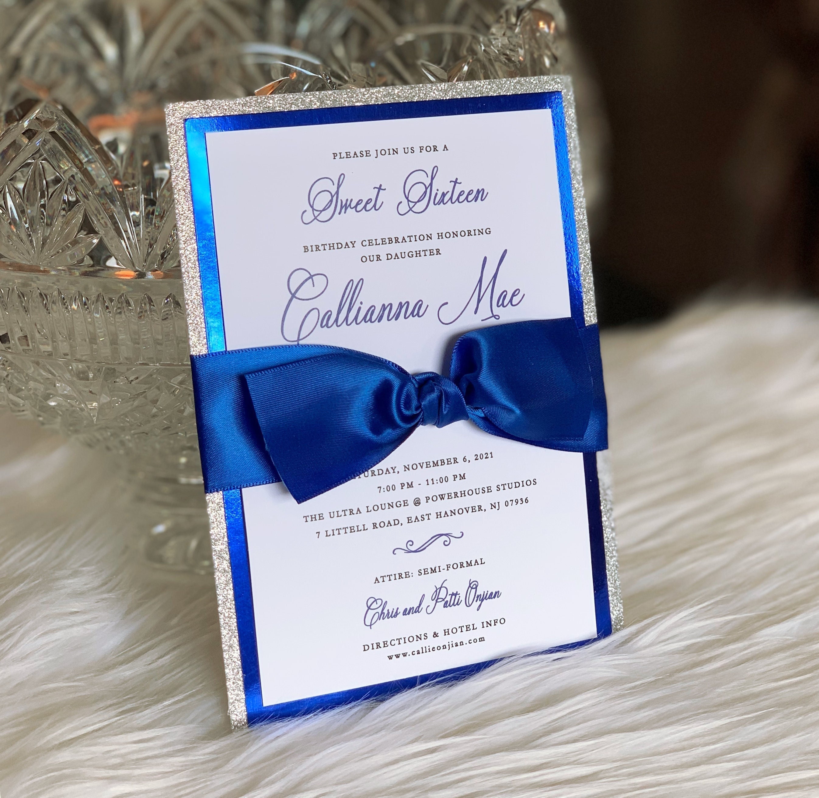 Invitación Sweet 16 Invitación Royal Blue Quinceañera Invitación Royal Blue  Wedding Invitation Cinta única - Etsy México, image size:2692x2620