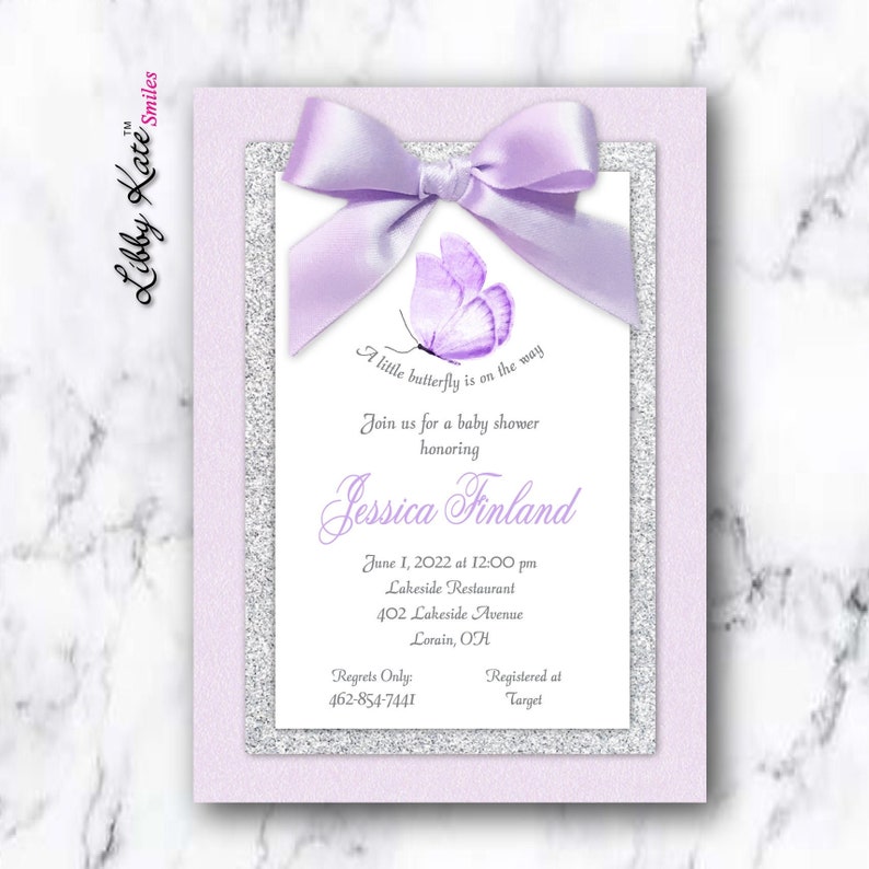 Butterfly Baby Shower Invitation for Girl Baby Shower Etsy