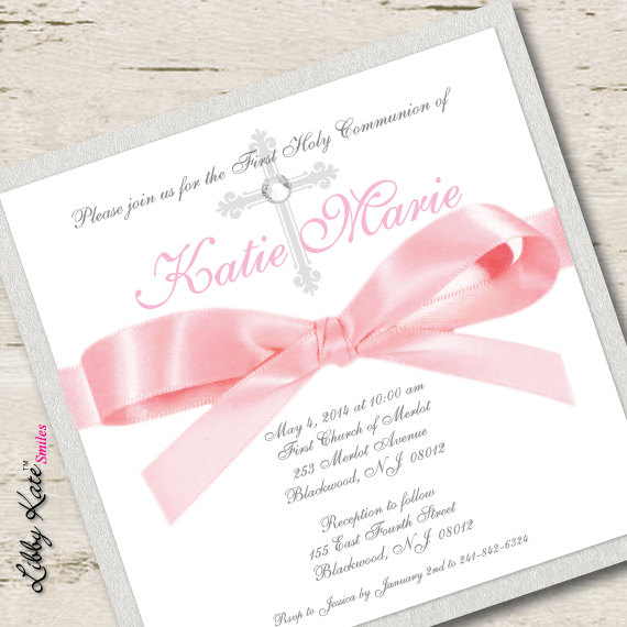 Baptism Invitation Girl Christening Invitation Etsy