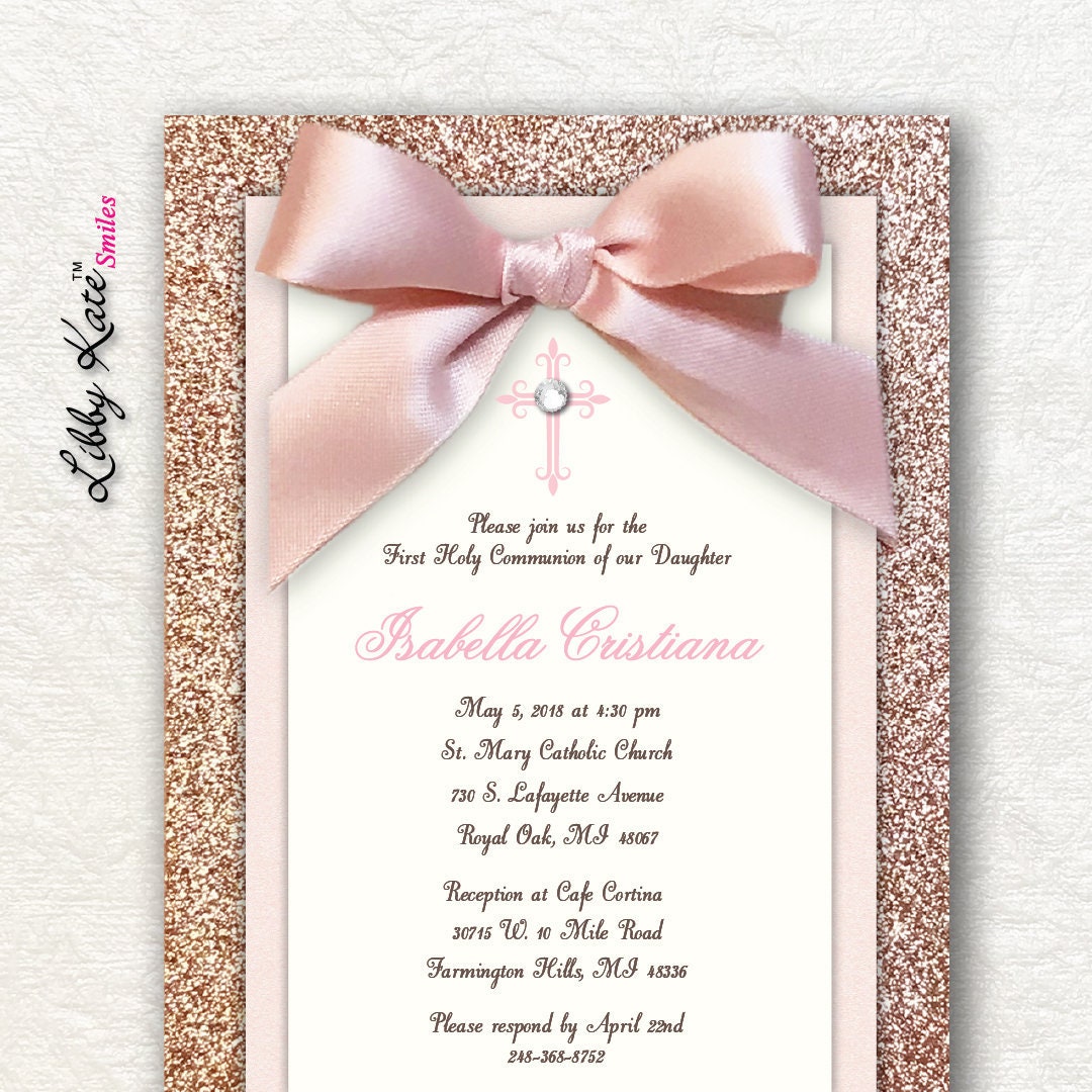 rose-gold-first-communion-invitation-girl-first-holy-communion-etsy