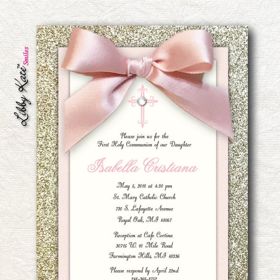Daughter; Any age or text i054; Special Pink Personalised INVITATIONS for Girl