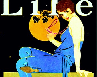 Coles Phillips, July 1927 Life Magazine Cover, "Call of the Wild" -- Instant Download, Flapper, Art Deco, Pinup, Gatsby