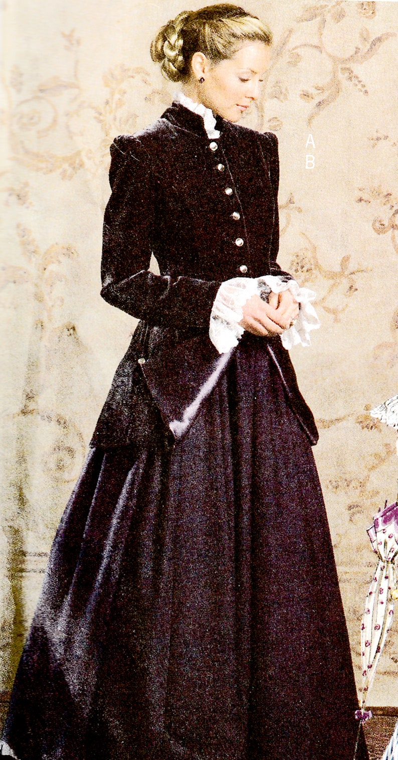 Steampunk or SCA Misses Early 20th Century Princess-Seamed Jacket and Full Skirt with a Slight Train Sz 8-22 Butterick Pattern B4954