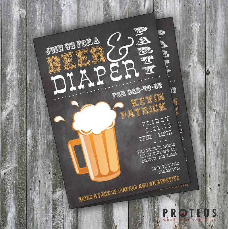 Diapers for Dad Beer & Diaper Party Man Shower DaddyToBe Etsy