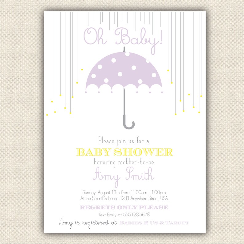 Oh Baby Shower Invitation Umbrella Shower Invite Custom Etsy Oh Baby Shower Invitation Umbrella Shower Invite Custom Etsy