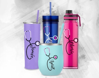 RN Tumbler Decal - Registered Nurse Decal - Doctor Decal - Personalized Nurse Decal - Nurse Decal - Stethoscope Decal - Yeti Decal