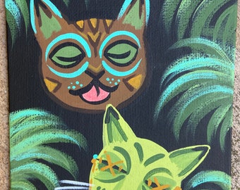 Tiki Cat Print Shrunken Tiki Kitty