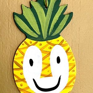 Little Handpainted Tiki Bob Pineapple Christmas Ornaments!