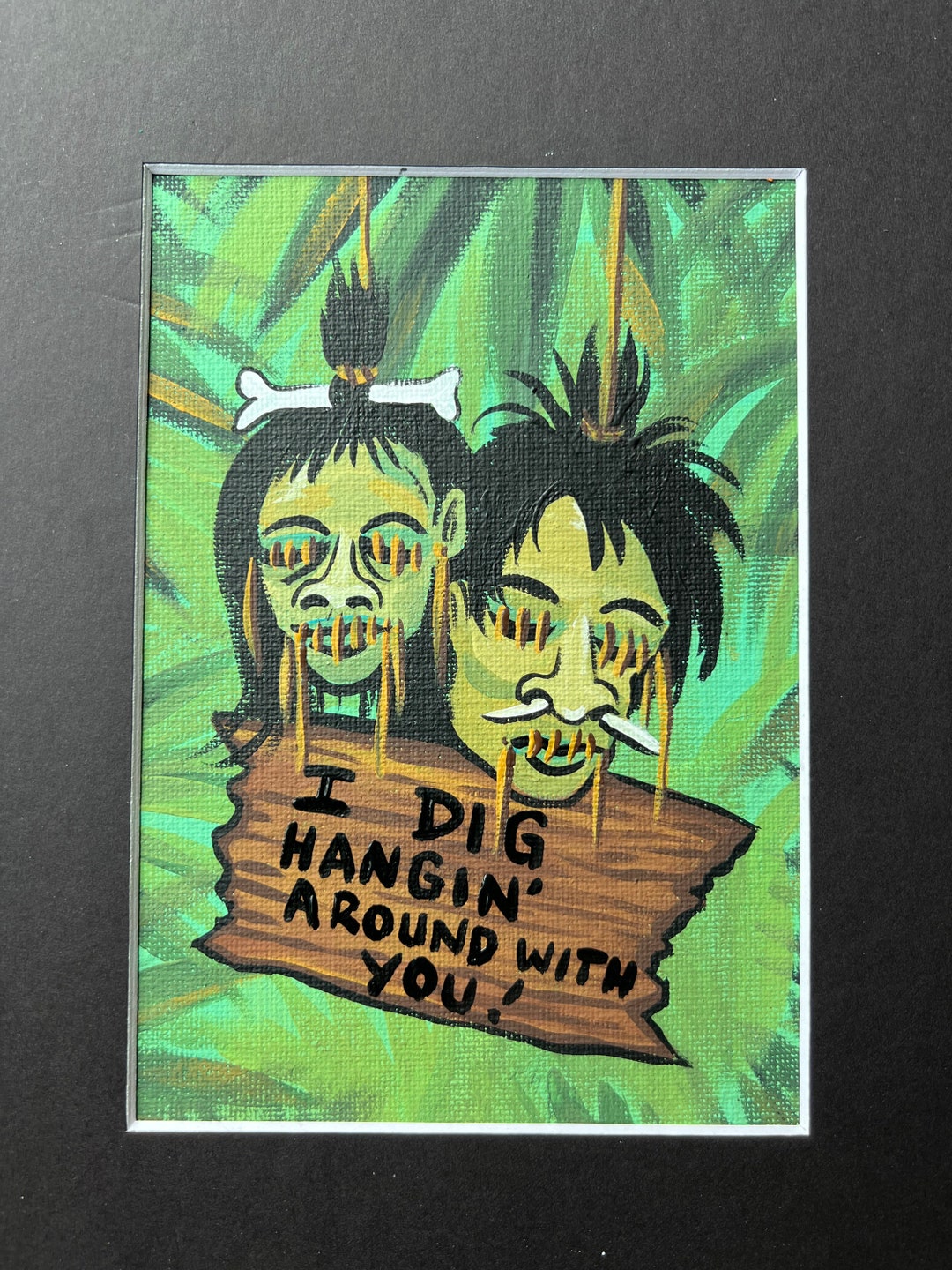 Shrunken Heads I Dig Hangin Around With You Print Valentines Gift Etsy