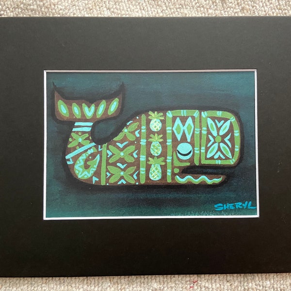 Schroederville Tiki Whale Print