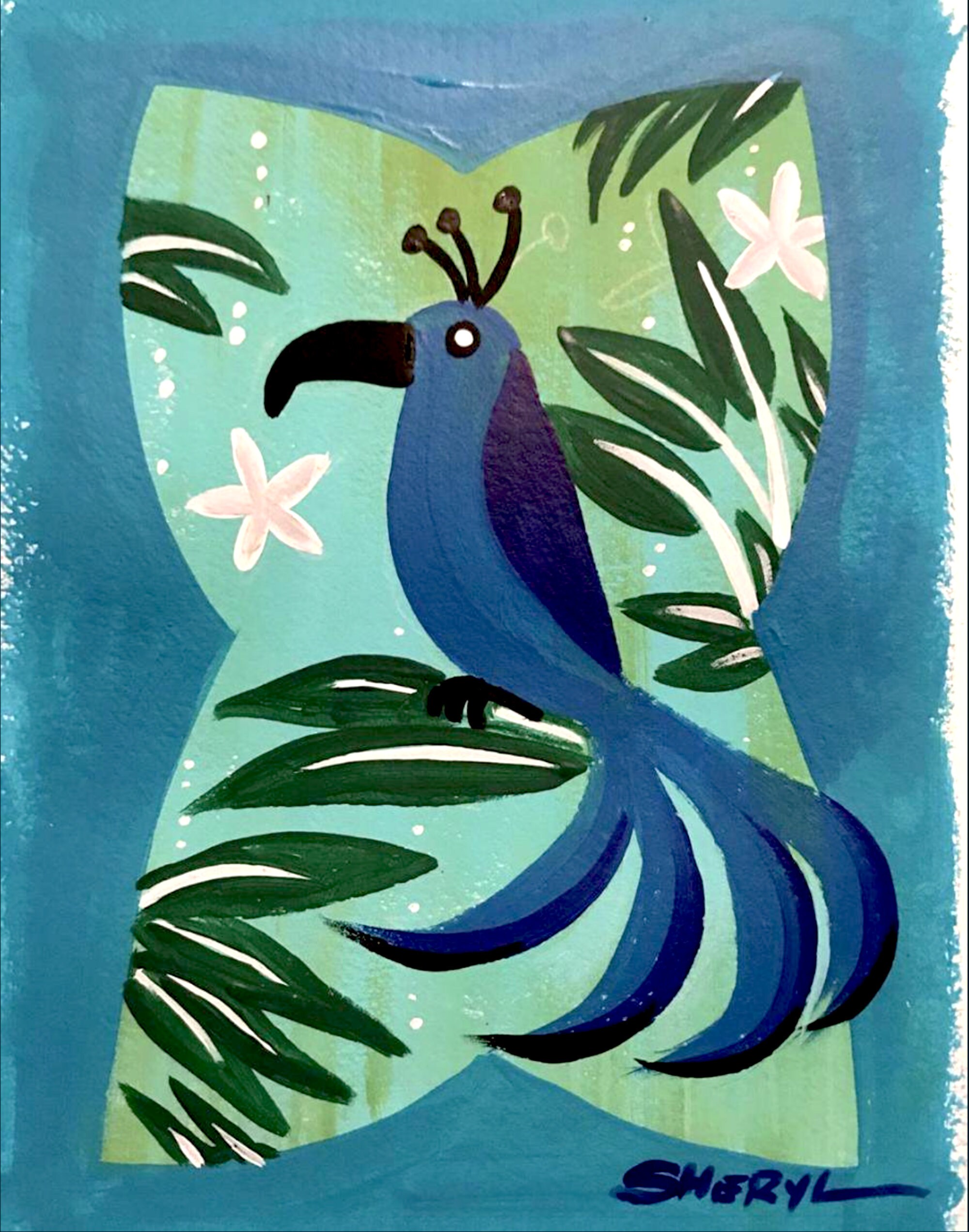 Disney Printable Tropical Florida Art Adventureland Art Whimsical Art Bird Art Print Tropical Tiki Bird Enchanted Tiki Room