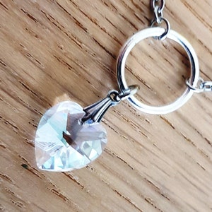 Collier coeur en cristal Swarovski : tour de cou avec joint torique en argent, bijoux romantiques