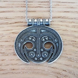 Lunula Silver Necklace: Viking Moon Goddess Amulet