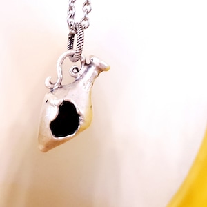 Vintage Style Broken Pitcher Necklace silver boho ethnic tribal antique ancient Greece Grecian Etruscan water wine vessel cracked urn jug