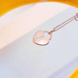 Heart Padlock Necklace: Dainty Stainless Steel Minimalist Collar