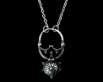 Silver Crescent Moon Lunula Necklace: Slavic Viking Pagan Amulet