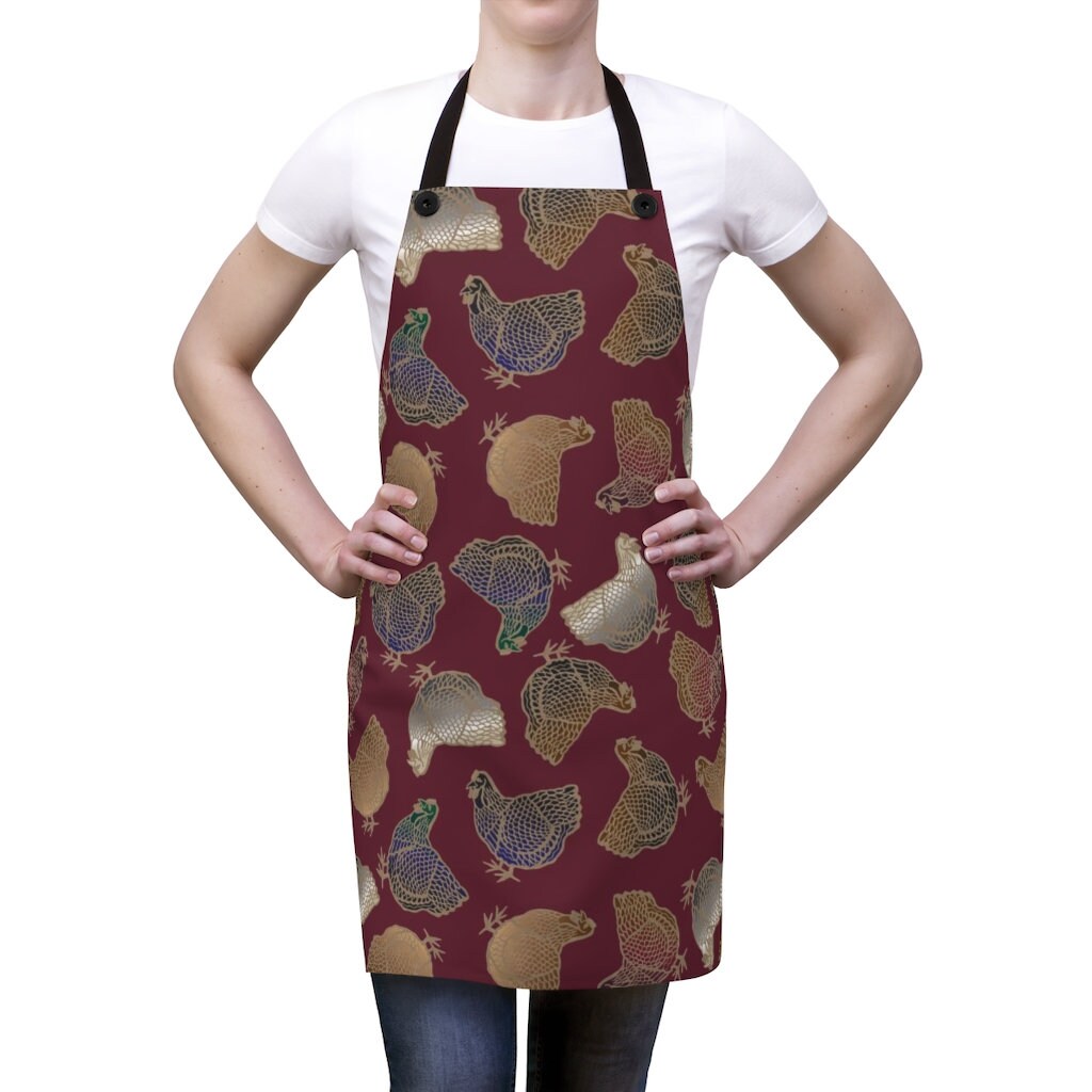 Golden Hen Apron Chicken Apron Adult Apron Kitchen Gift Etsy