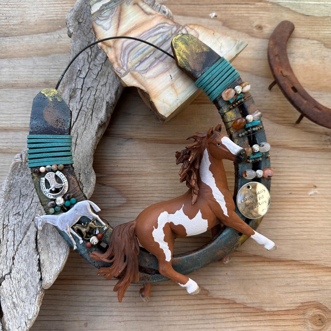 Large Horseshoe Wall Art Rustic Decor Chorse Shoe Art Etsy