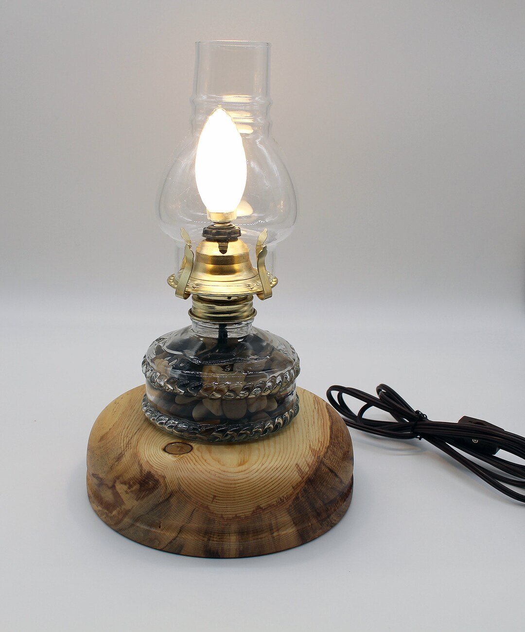Electrified Oil Lantern Table Lamp With Clear Glass Riverrockfilled