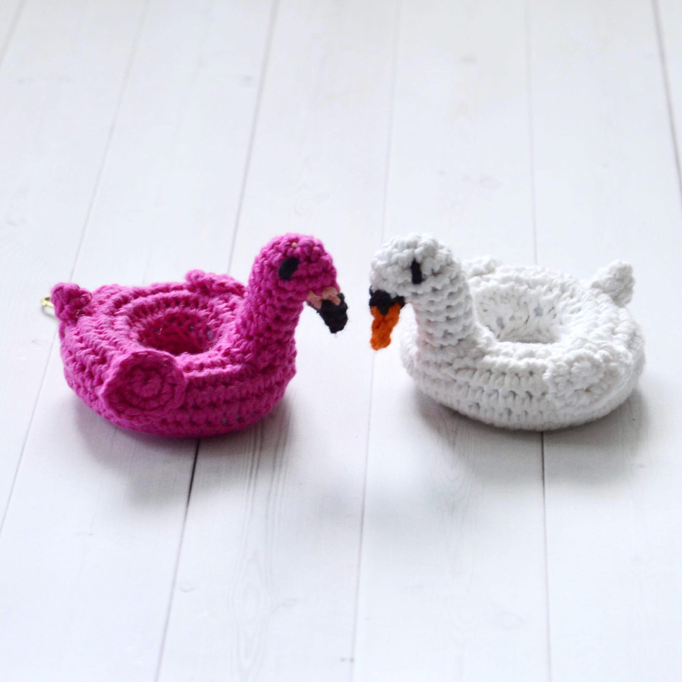 Crochet Flamingo & Swan Pool Float Pattern (PDF) - Etsy