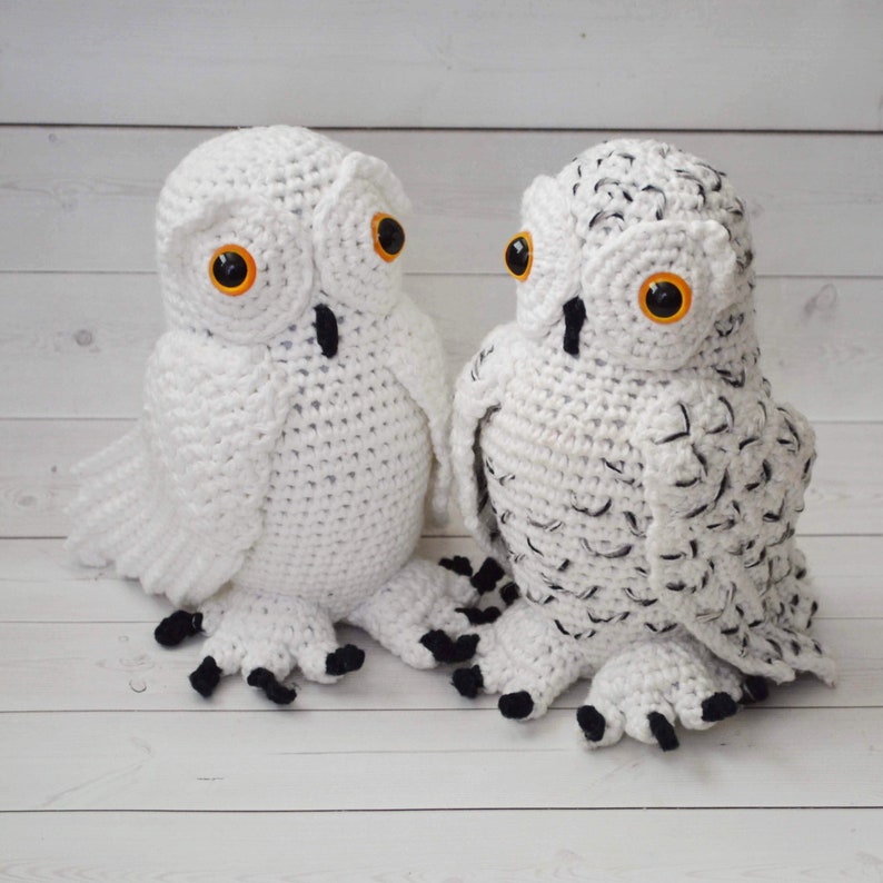 Crochet Owl PDF Pattern Snowy Owl white snow owl Amigurumi Owl pattern Stuffed crochet toy hoot hoot image 1