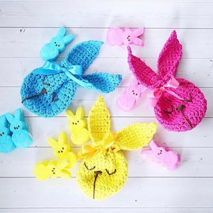 Bunny Treat Bag Crochet Pattern Easter gift bag Easter bunny favor Bunny loot bag Easter swag image 4