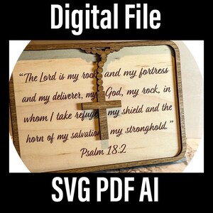 Digital File for Prayer - Psalm 18:2 The Rock of Ages prayer sign SVG