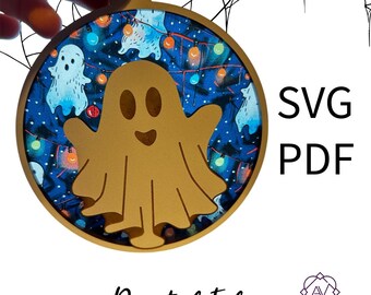 Halloween Cute Ghost Ornament - SVG digital file Only