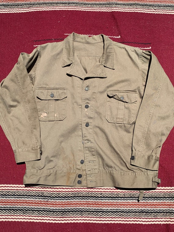 WWII US Army 1st Pattern HBT Coat- sz. 44
