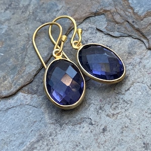 Purple Quartz Earrings, 1.25 inches