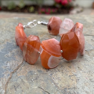Karneol Nugget Armband, 7,75 Zoll