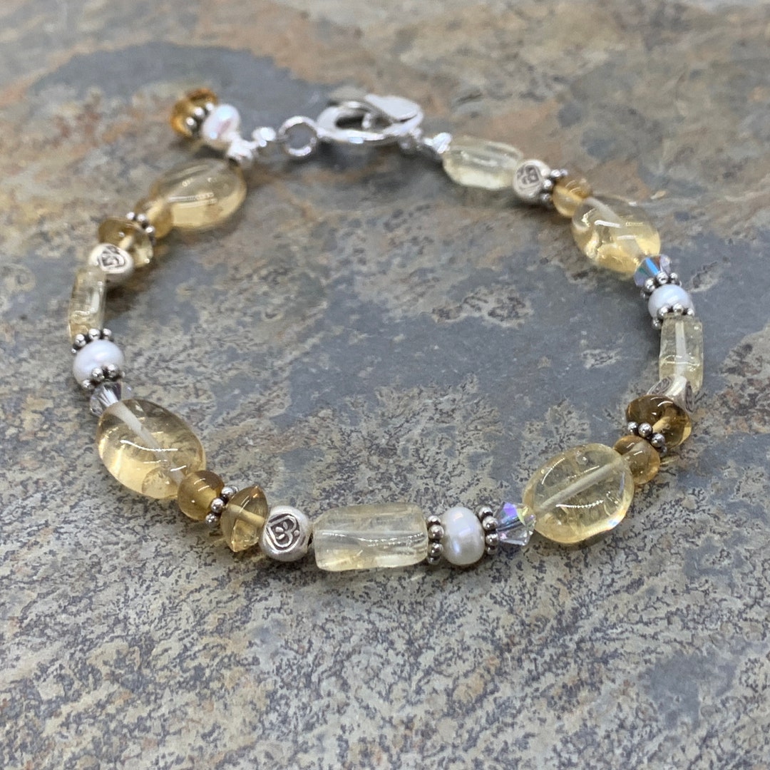 Ivory Tea Pearl with Citrine Crystal Drop main image 1
