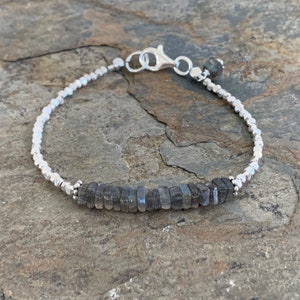 Labradorite Bracelet with Sterling Hill Tribe Silver, 7.5 inch