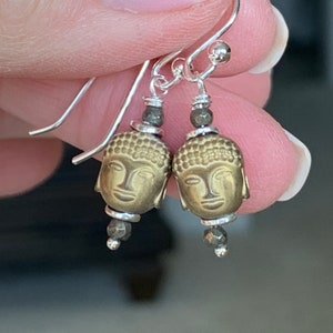 Gold buddha earrings deals
