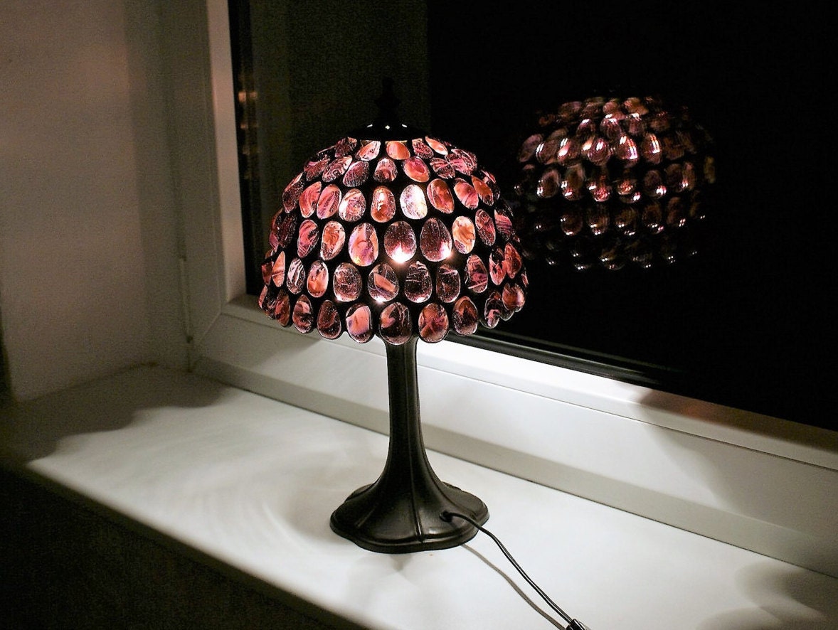 Purple stained glass lamp deals