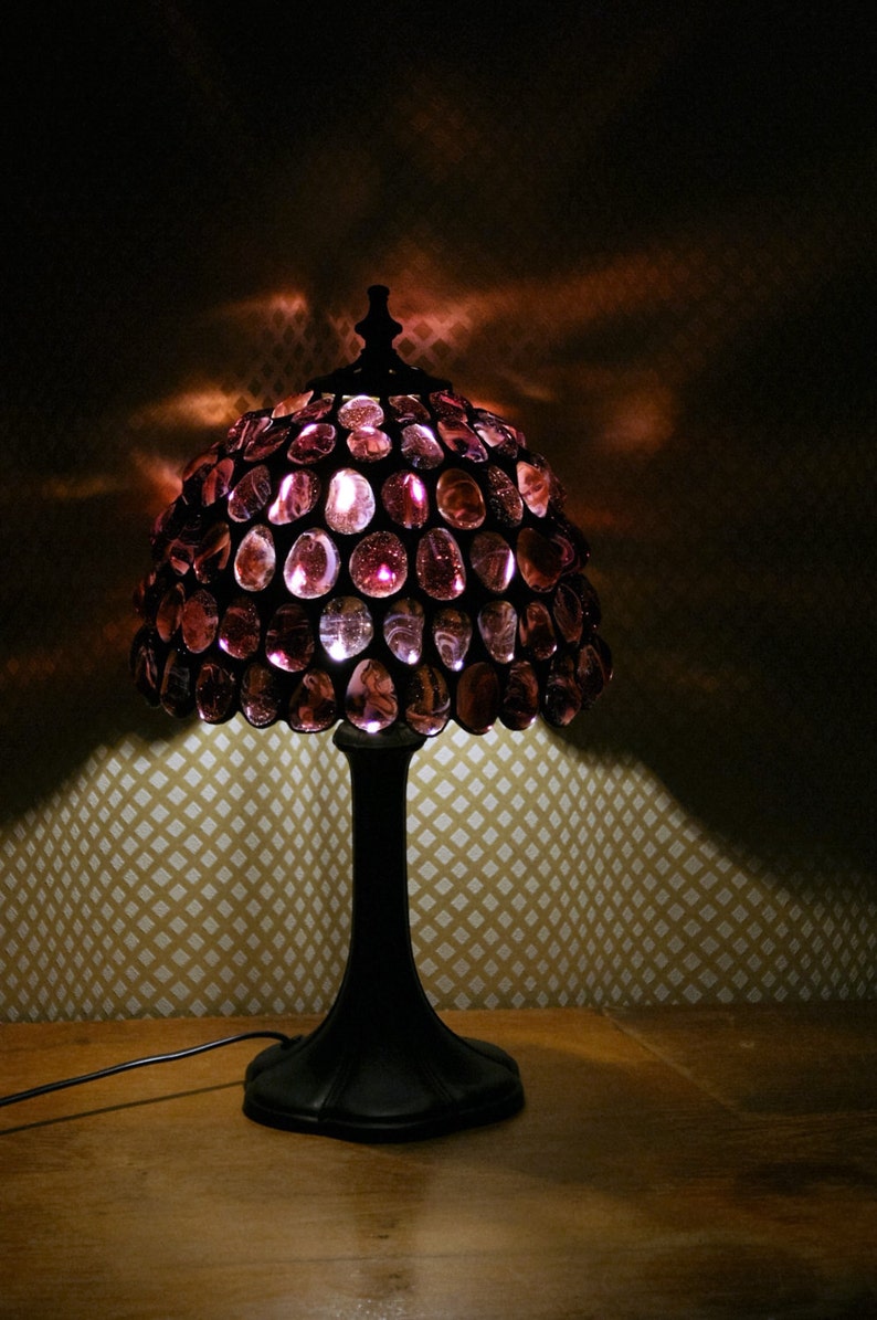 Purple Stained Glass Lamp, Tiffany Lamp Etsy