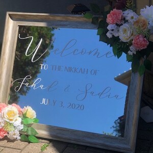 Custom Wedding Welcome Mirror Sign
