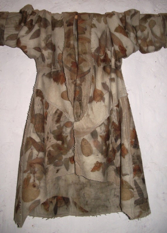 Items similar to Upcycled NZ woolen blanket coat, eco dyed, with hand