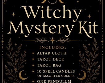 Witchcraft Kit, Witchy gifts, Witchcraft supplies, tarot cards, tarot deck, altar cloth, wicca, wiccan, pagan