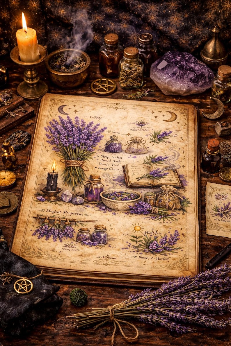 Lavender Printable Herb Guide | Witchy Grimoire Page | Magical ...