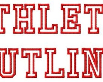 Athletic Outline Machine Embroidery Fonts 1393