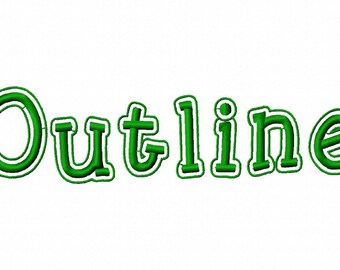 Outline Machine Embroidery Fonts 1281