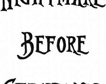 Nightmare Before Christmas Machine Embroidery Fonts 1492