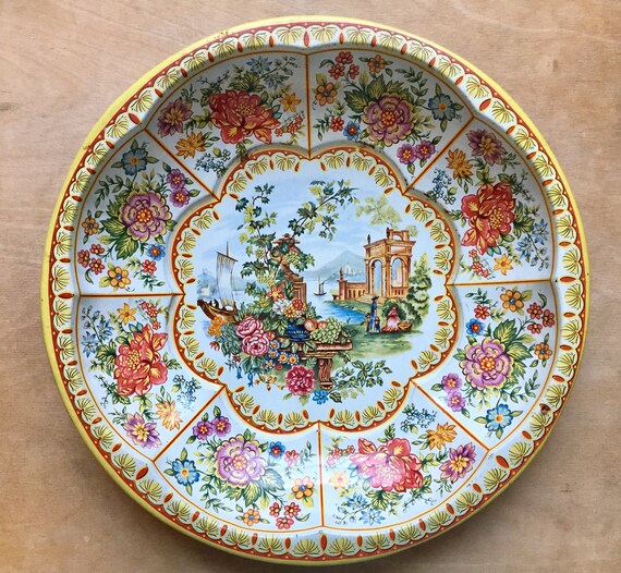 1971 Metal Bowl Daher Decorated Ware Made In England Round Etsy